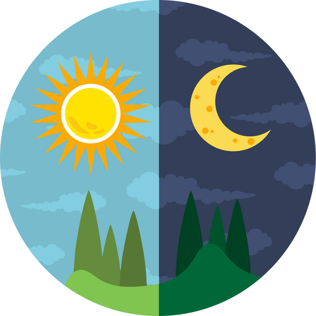 Equinox Day and Night Illustration