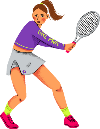 Textured Semi-Realistic Woman Tennis Player 